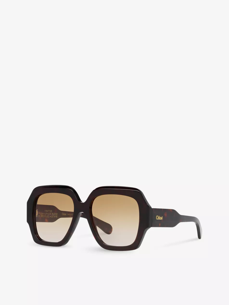 CH0154S square-frame tortoiseshell acetate sunglasses | Selfridges