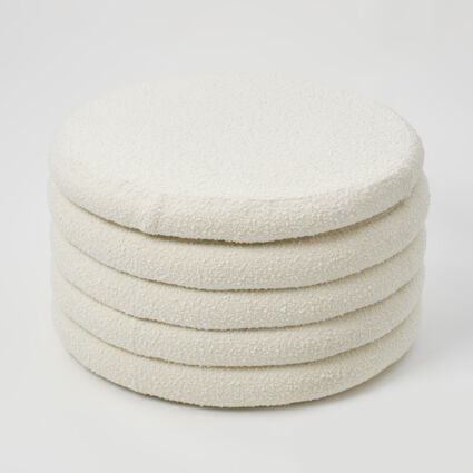 Cream Boucle Fleece Storage Ottoman 40x70cm | TK Maxx