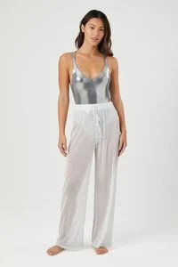 Sheer Glitter Swim Cover-Up Pants | Forever 21 (US)