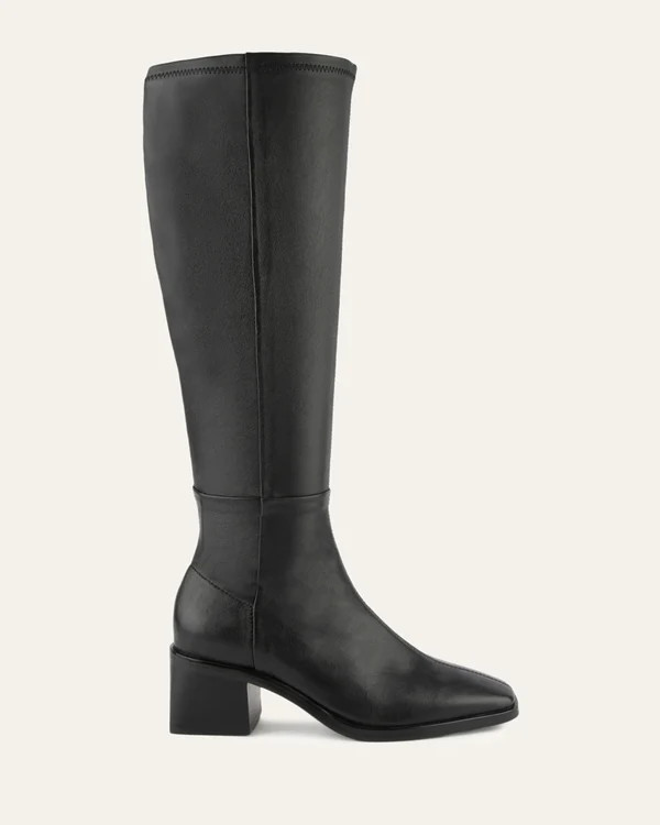 QUEENIE KNEE BOOTS BLACK LEATHER | Jo Mercer (AU)