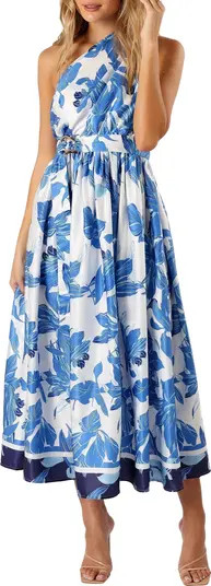 Naomi Floral Print One-Shoulder Midi Dress | Nordstrom