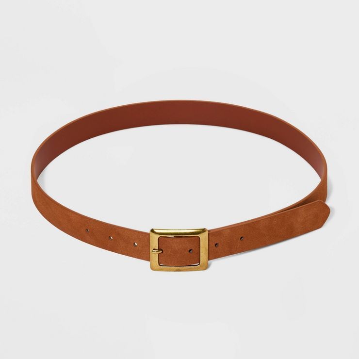 Women's Square Buckle Belt - Universal Thread™ Cognac | Target