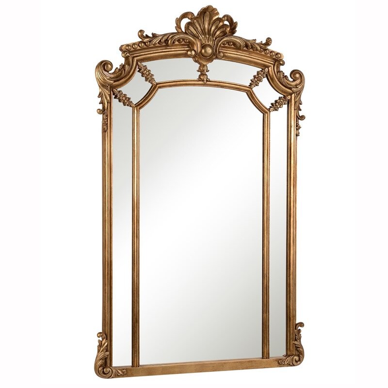 Antique Arch/Crowned Top Wood Traditional Beveled Venetian Wall Mirror | Wayfair Professional