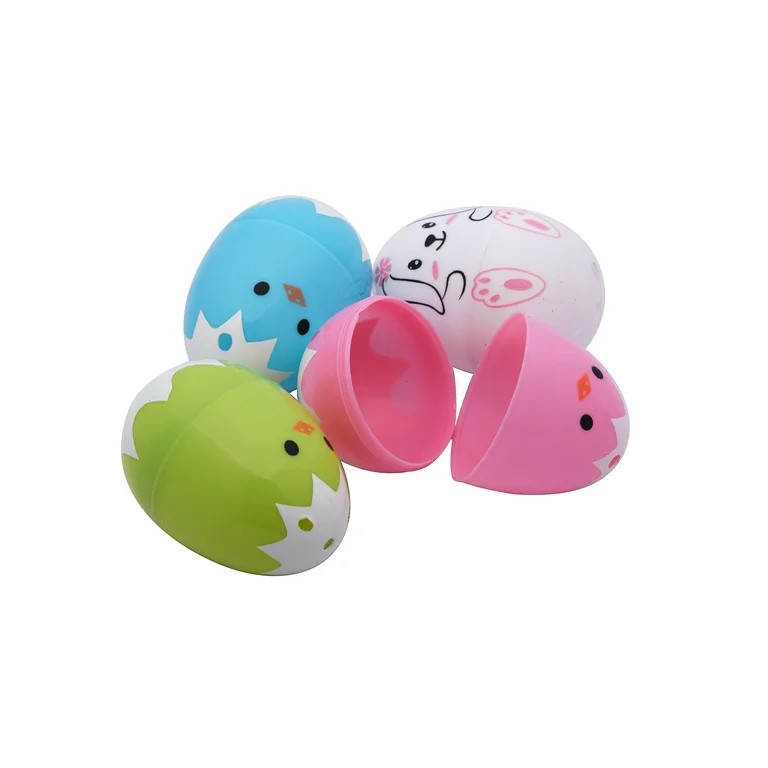 Way To Celebrate Bunnies And Colorful Chicks Plastic Easter Eggs, 12 Count | Walmart (US)