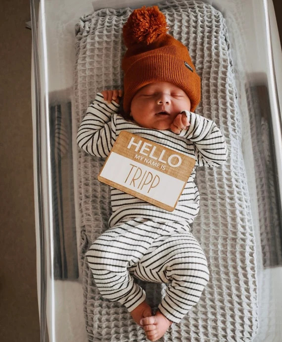 Hello My Name is Wooden Cutout  Newborn Name Tag  Birth | Etsy | Etsy (US)