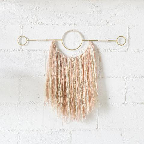 Pink Iron & Wool Wall Hanging | Katel Home