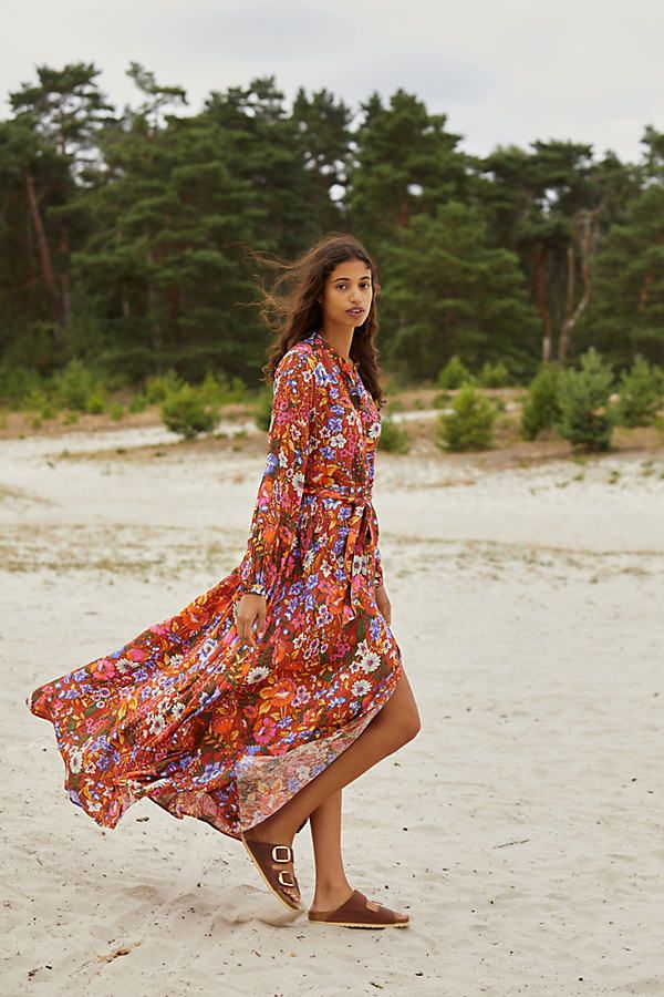 Vale Maxi Shirtdress By Anthropologie in Assorted Size M | Anthropologie (US)