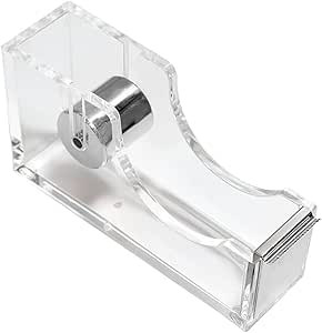 Desktop Tape Dispenser 1 Inch Core Acrylic Tape Dispensers, Non-Skid Base, Aesthetic Silver Color... | Amazon (US)