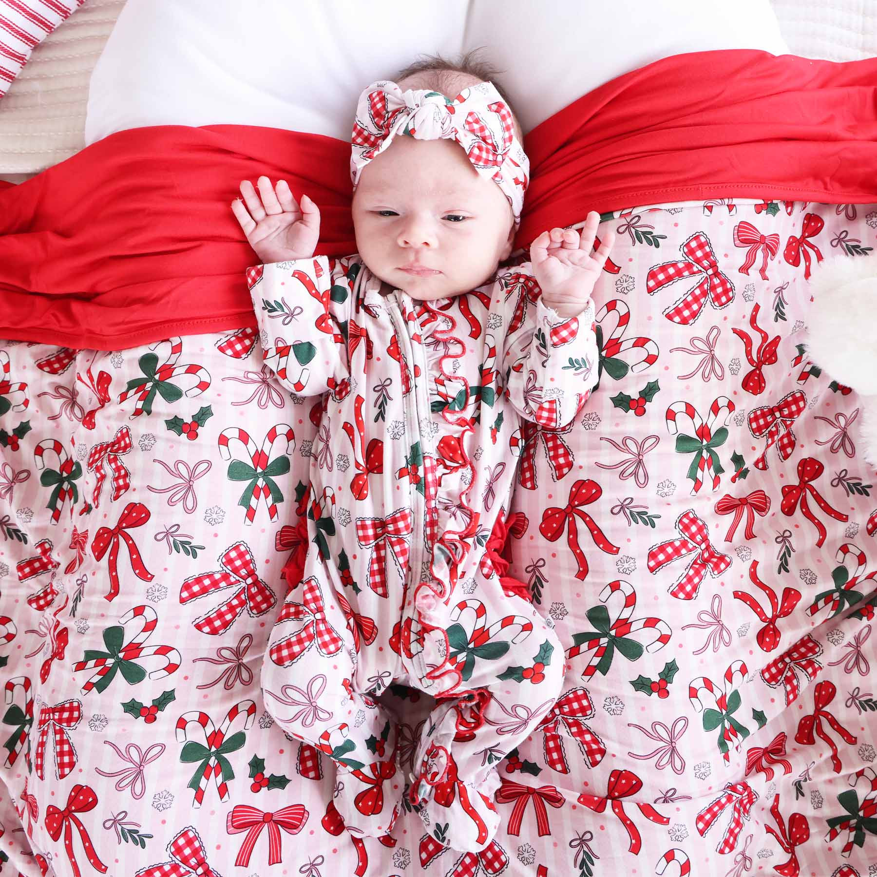 Bow What Fun Ruffle Zipper Footie | Caden Lane