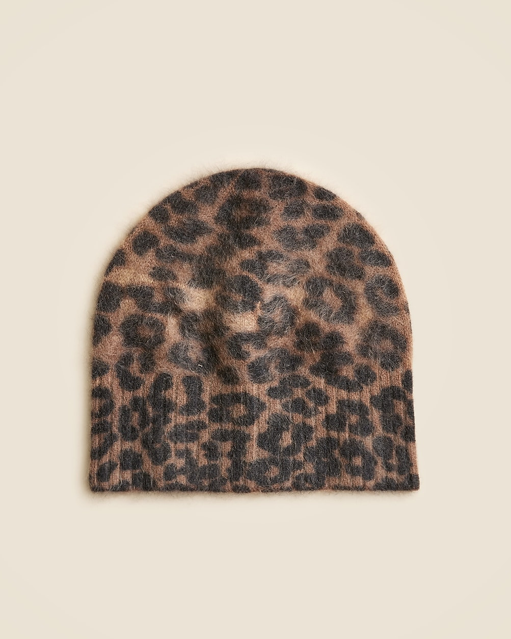 Brushed cashmere beanie in leopard print | J. Crew US