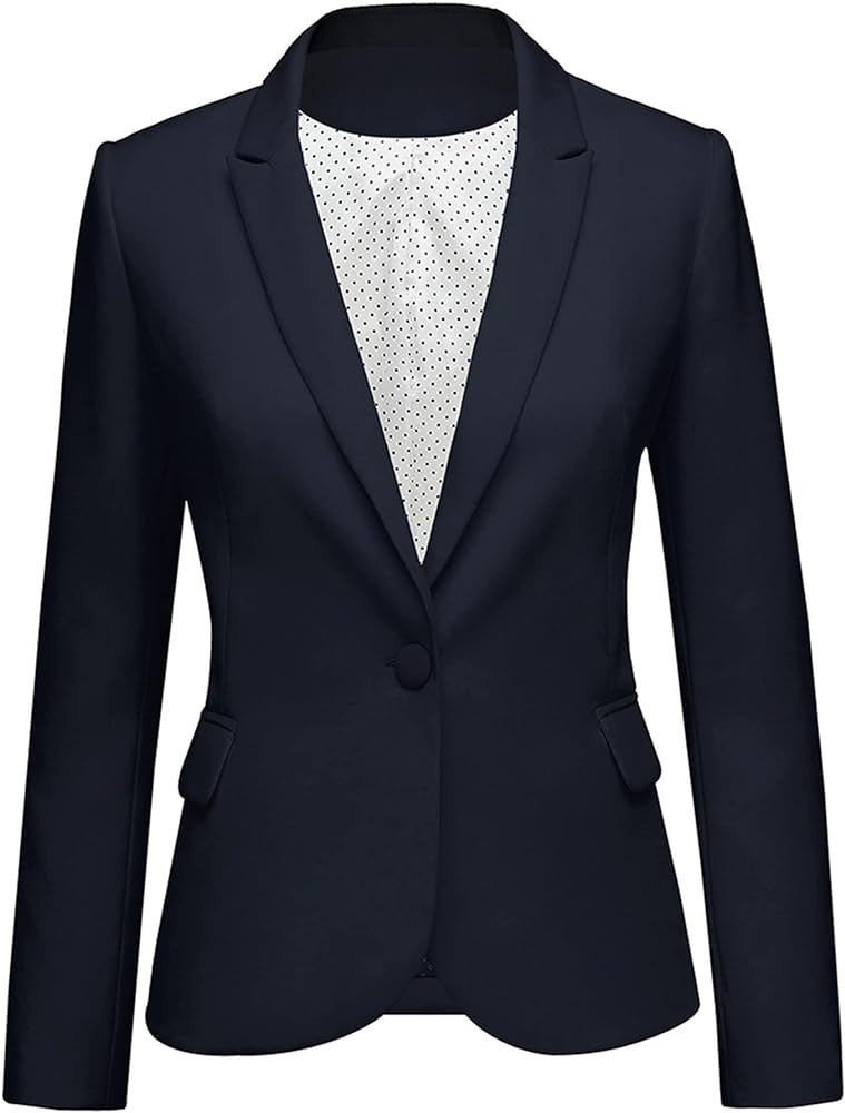 LookbookStore Womens Notched Lapel Pockets Button Work Office Blazer Jacket Suit | Amazon (US)