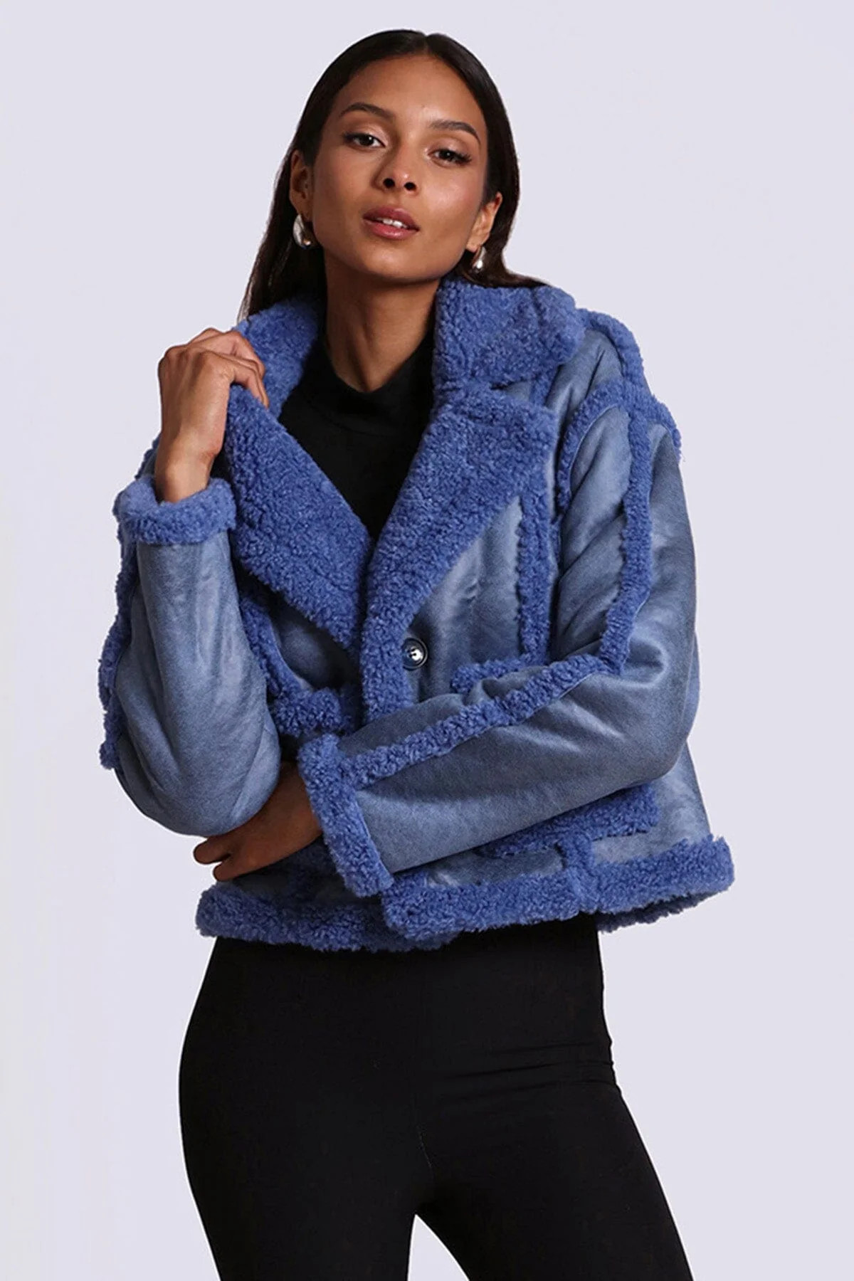 Relaxed Faux Shearling Cropped Jacket | Avec Les Files