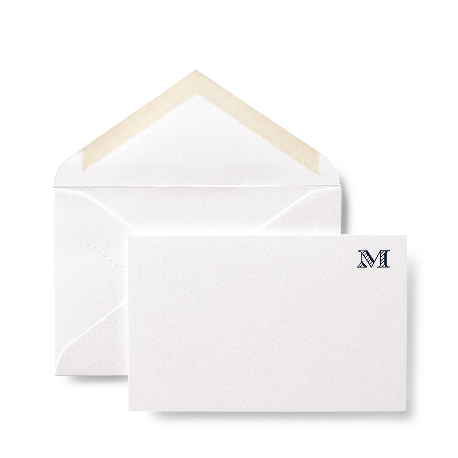 M Alphabet Correspondence Cards in white | Smythson | Smythson