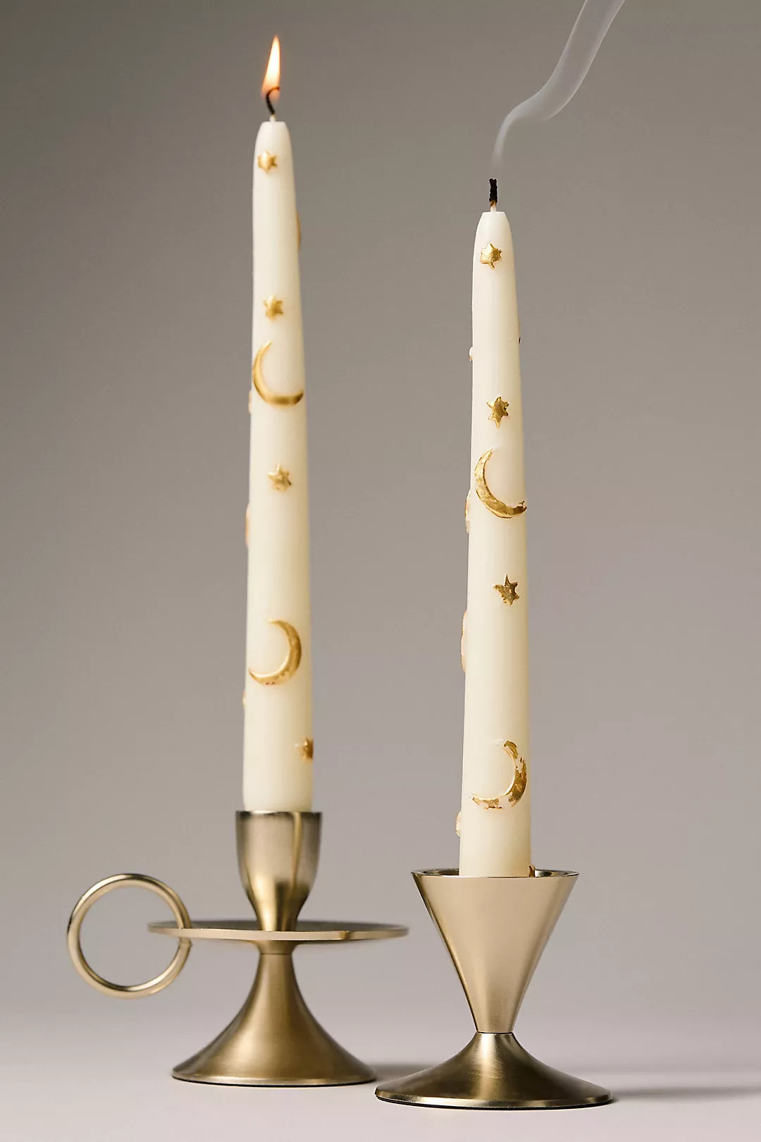 Mystic Icon Taper Candles, Set of 2: Star & Moon Edition | Anthropologie (EU)