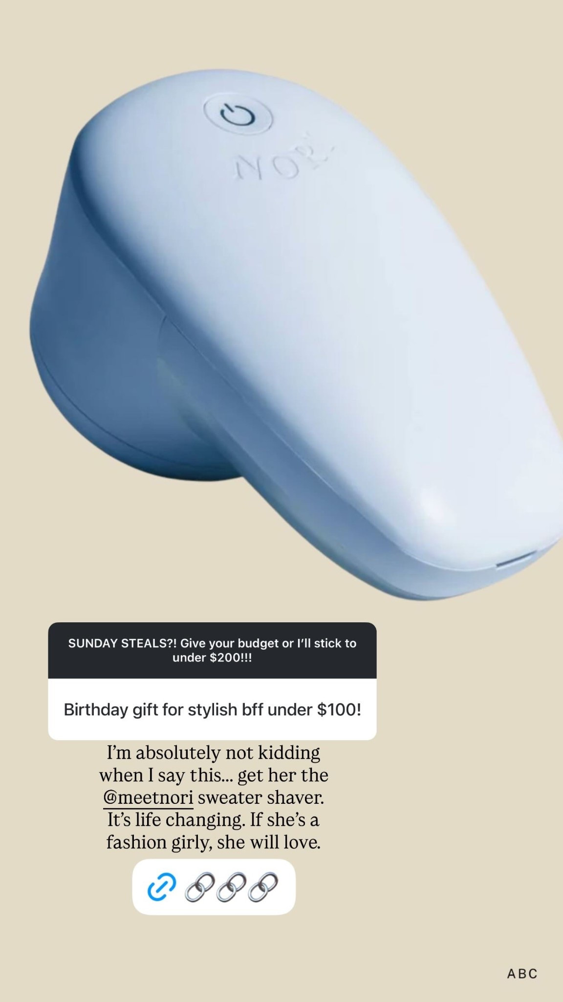 I’m absolutely not kidding when I say this….. get her the @meetnori sweater shaver. It’s life changing. If she’s a fashion girly, she will love.