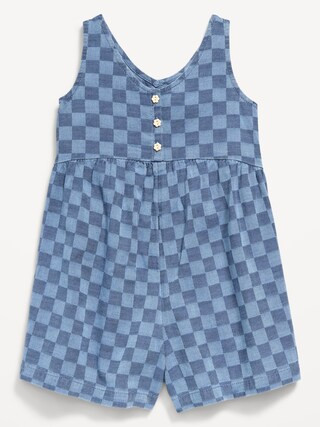 Oversized Sleeveless Chambray Romper for Toddler Girls | Old Navy (US)