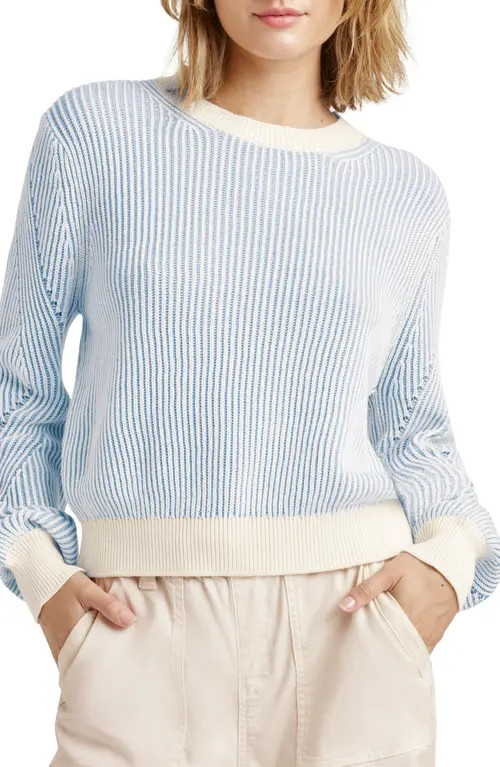 Splendid Ashlyn Rib Cotton Sweater in Moonstone/Star at Nordstrom, Size Small | Nordstrom