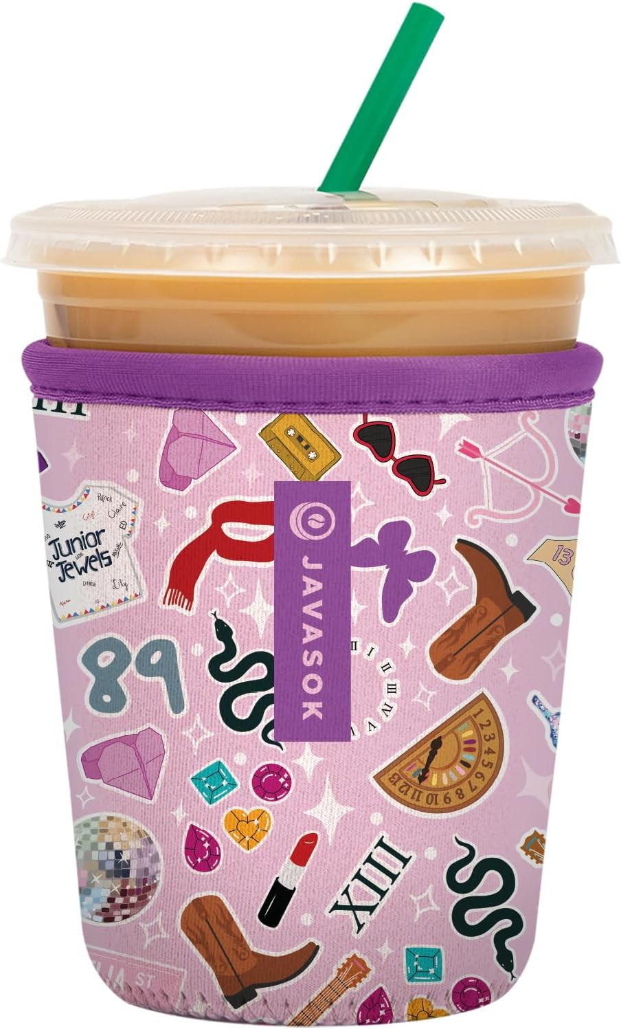 Sok It JavaSok Iced Coffee & Cold Soda Insulated Neoprene Cup Sleeve (On Tour, Small: 16-20oz) | Amazon (US)