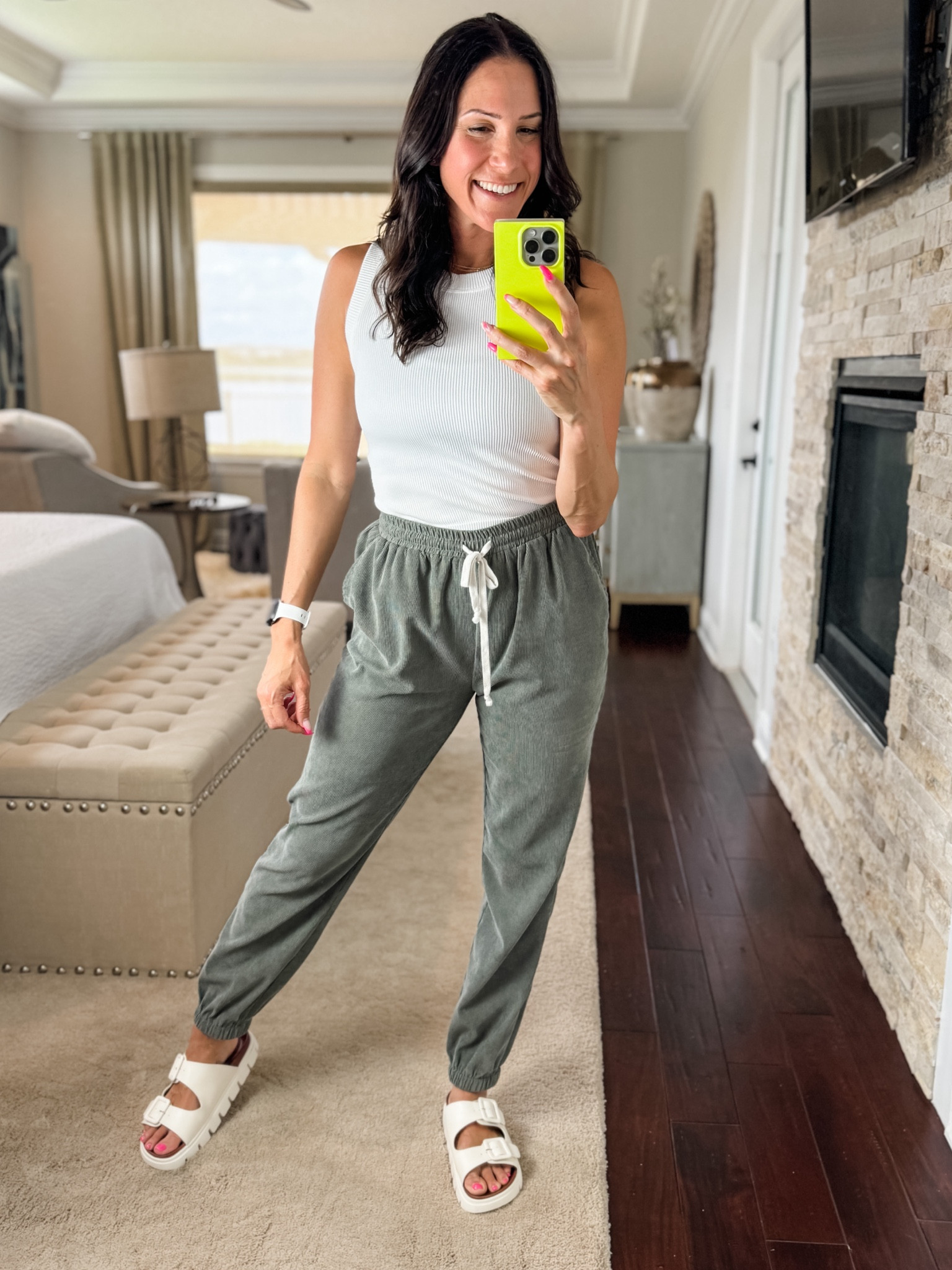 full disclaimer these pants are more for “fall” due to them being a little thicker fabric wise…but I’ll still rock them if I know I will be inside 🫠 both top & bottom run true to size. Shoes are size 9  

#LTKShoeCrush #LTKFindsUnder100 #LTKSeasonal