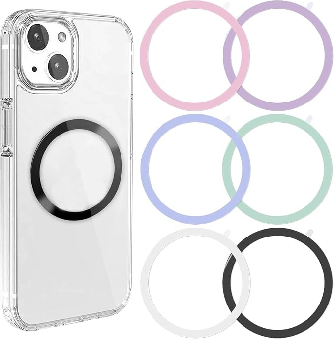6 Colors Universal Metal Rings Compatible with Magsafe Magnetic Wireless Charger, Adapter Ring St... | Amazon (US)