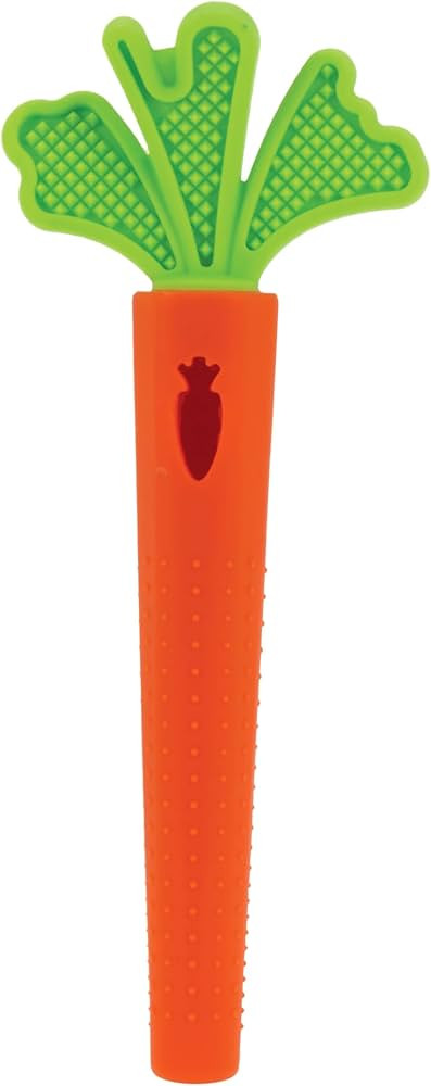 Nuby Silicone Carrot Tube Teether - Baby Teething Toy - Massaging Bristles for Sore Gums - 3+ Mon... | Amazon (US)