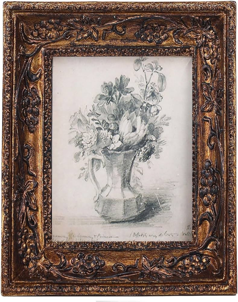 SIKOO 2.5x3.5 Vintage picture frames Small Picture Frame Wallet Size Picture frames 2.5 x 3.5 Orn... | Amazon (US)