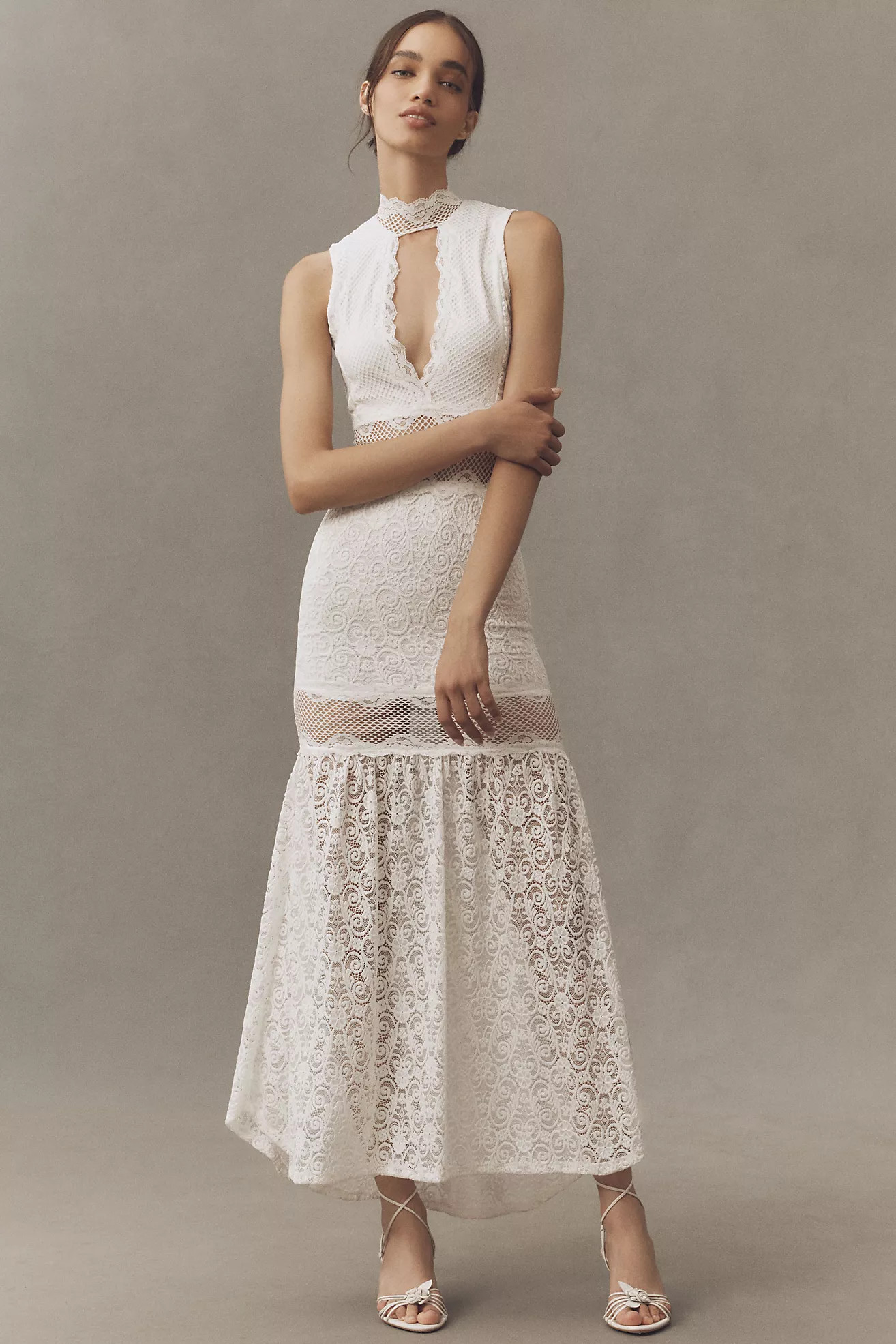 Nightcap Cheval Sleeveless Stretch Lace Maxi Dress | Anthropologie (US)