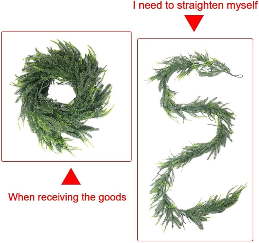 6Ft Garland Christmas Decorations Norfolk Pine Garland, Artificial Faux Greenery Garland for Mant... | Amazon (US)