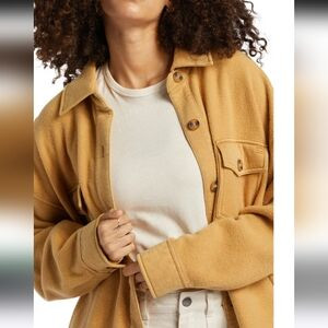 Billabong Anytime Women’s Gold Fleece Shacket Oversized Button Up Coat Size M | Poshmark