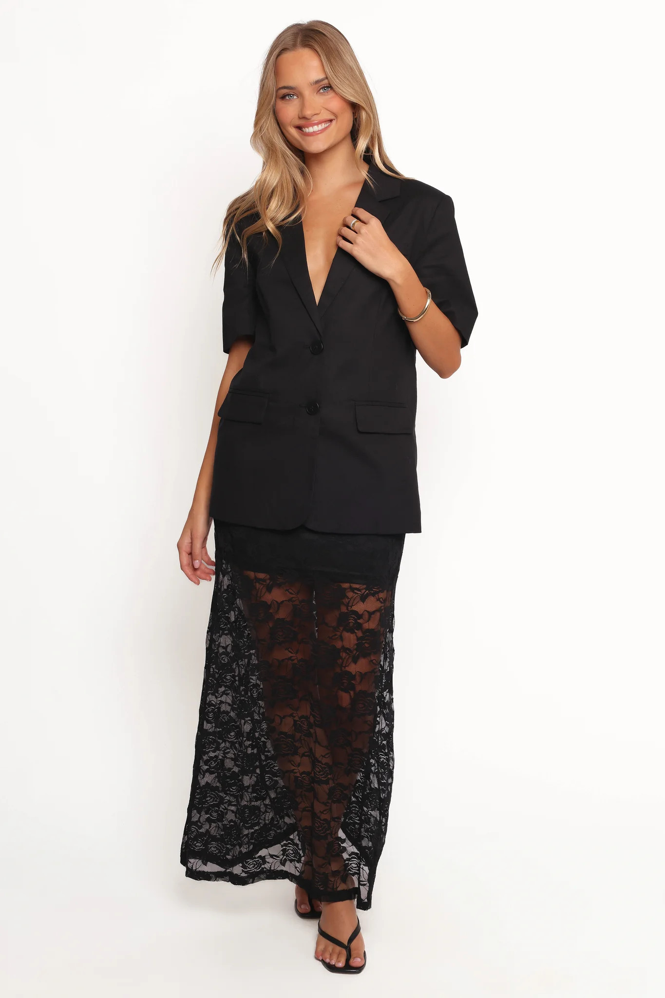 Laken Sheer Lace Maxi Skirt - Black | Petal & Pup (US)