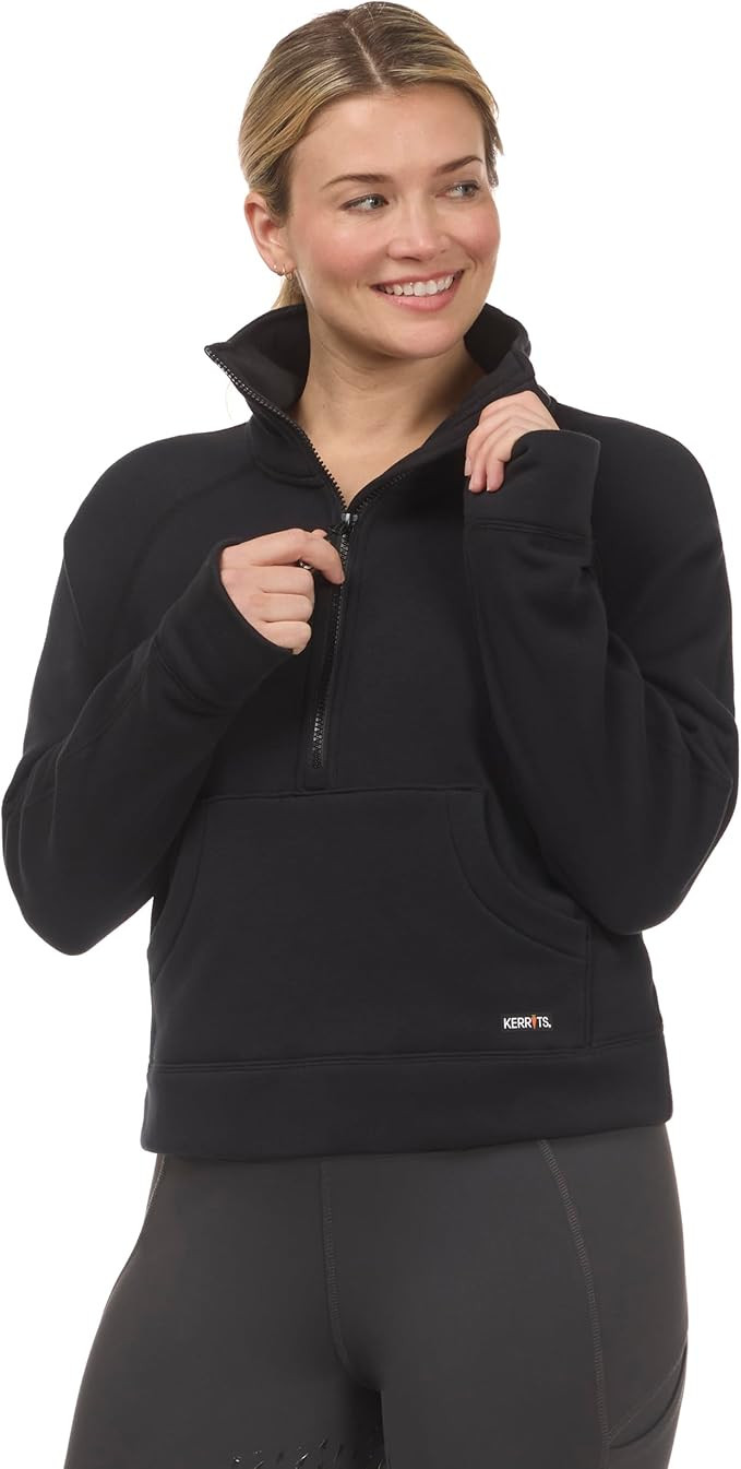 Kerrits Women's Etched Equine Half Zip Equestrian Sweatshirt – Cute, Cropped Athletic Pullover ... | Amazon (US)