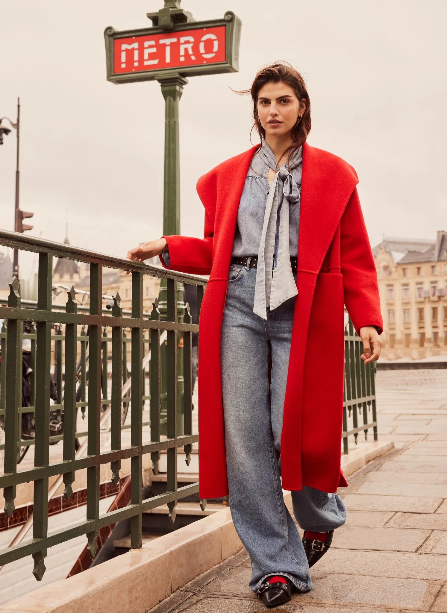 Red Wool Blend Coat | Mint Velvet