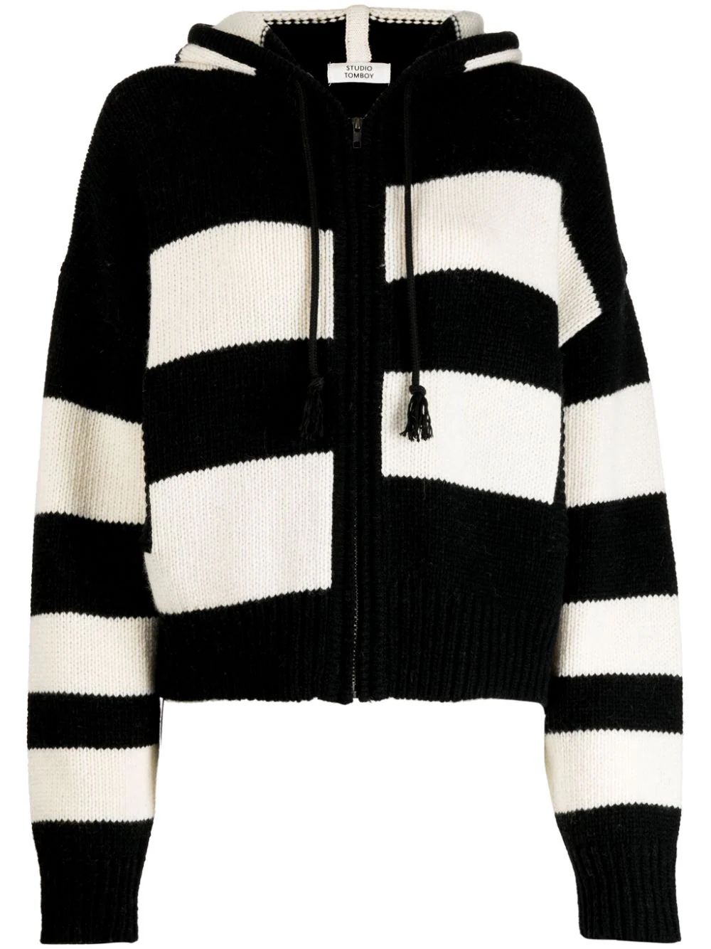 STUDIO TOMBOY stripe-pattern Hooded Cardigan  - Farfetch | Farfetch Global