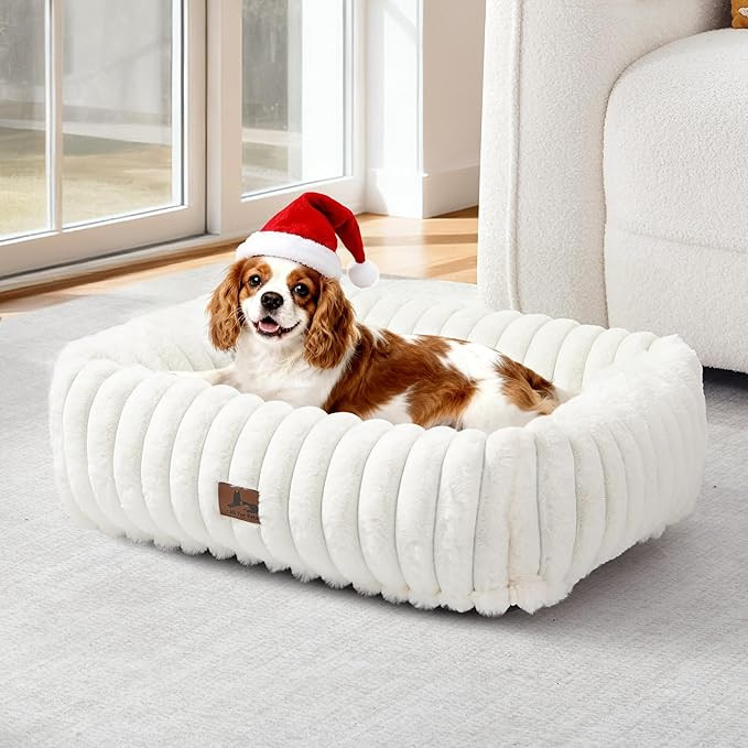 Washable Dog Bed for Small Medium Dogs - Rectangle Orthopedic Corduroy Fleece Pet Bed with Remova... | Amazon (US)