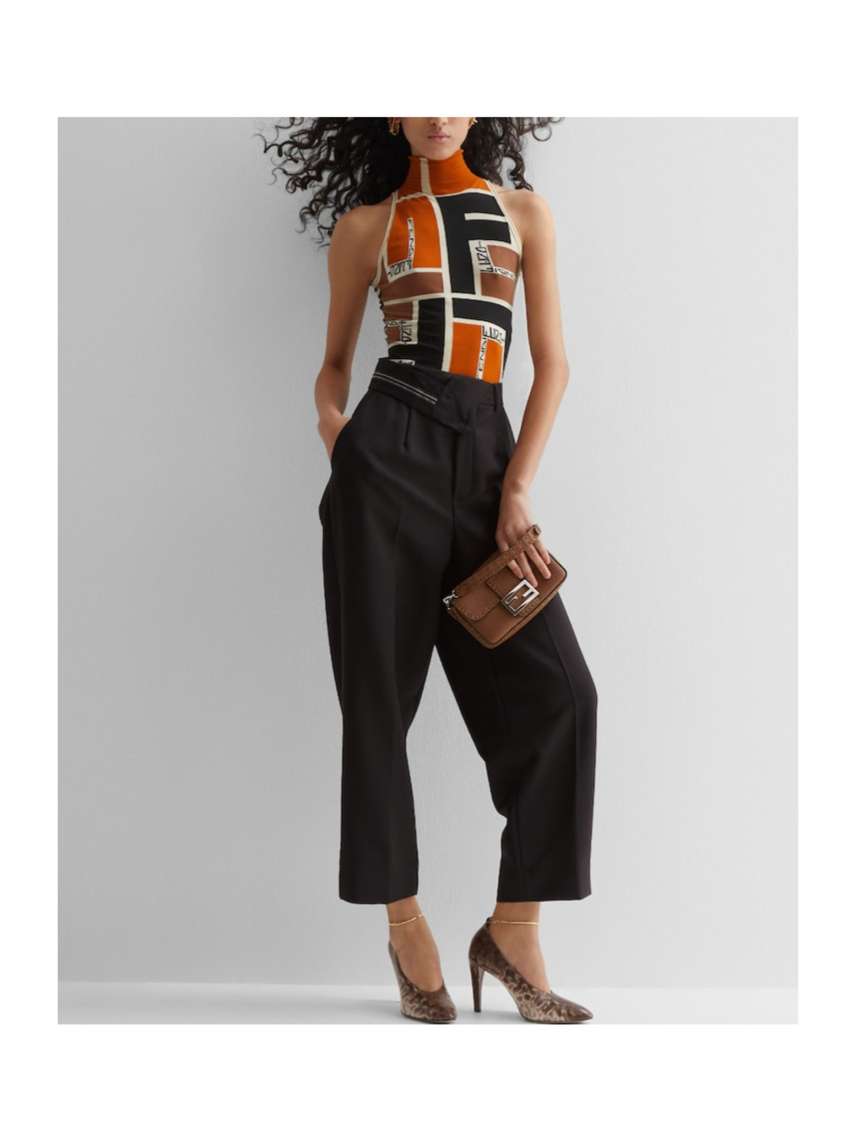 Fendi Mockneck Sleeveless Top | Senser US