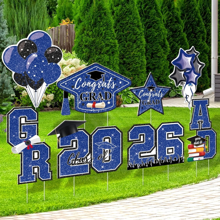 Suknil 8Pcs Graduation Yard Sign, Graduation Decorations 2026, Graduation Decorations Class of 20... | Walmart (US)