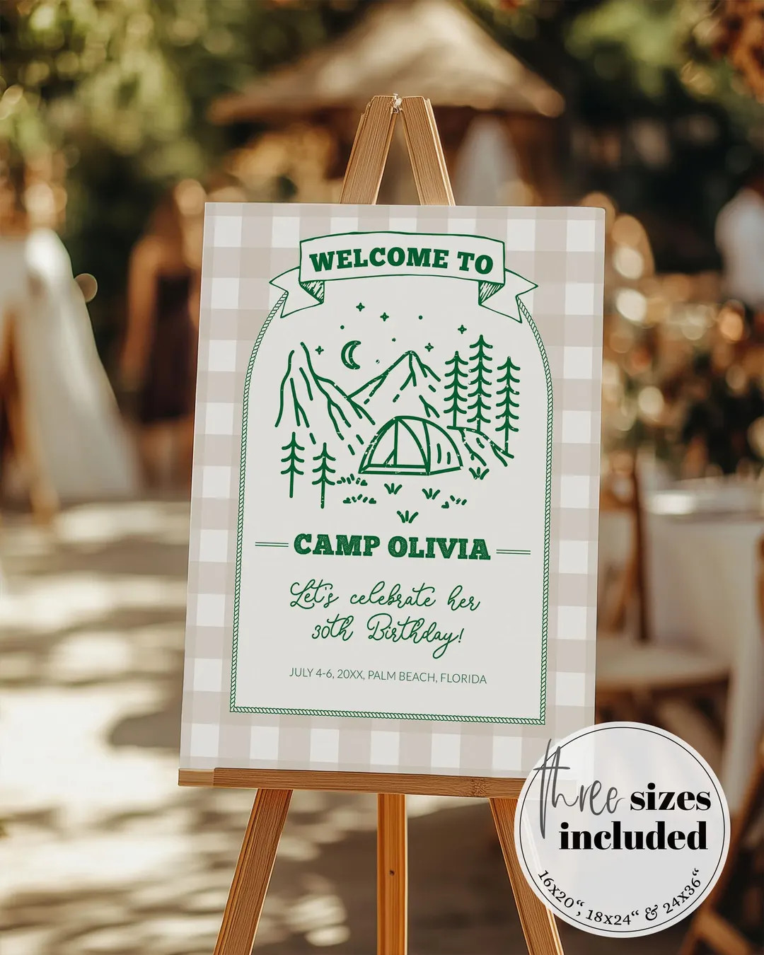 Camping Birthday Welcome Sign Happy Camper Party Decoration Sign Template Editable Summer Camp Bi... | Etsy (US)