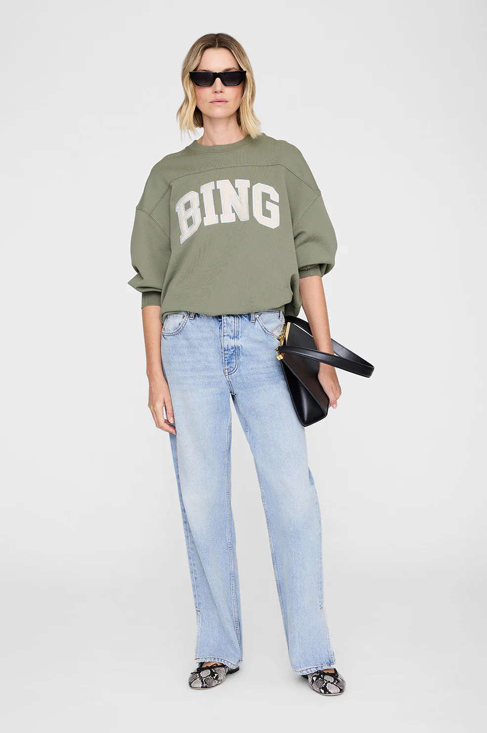 Trenton Sweatshirt Bing - Washed Olive | Anine Bing