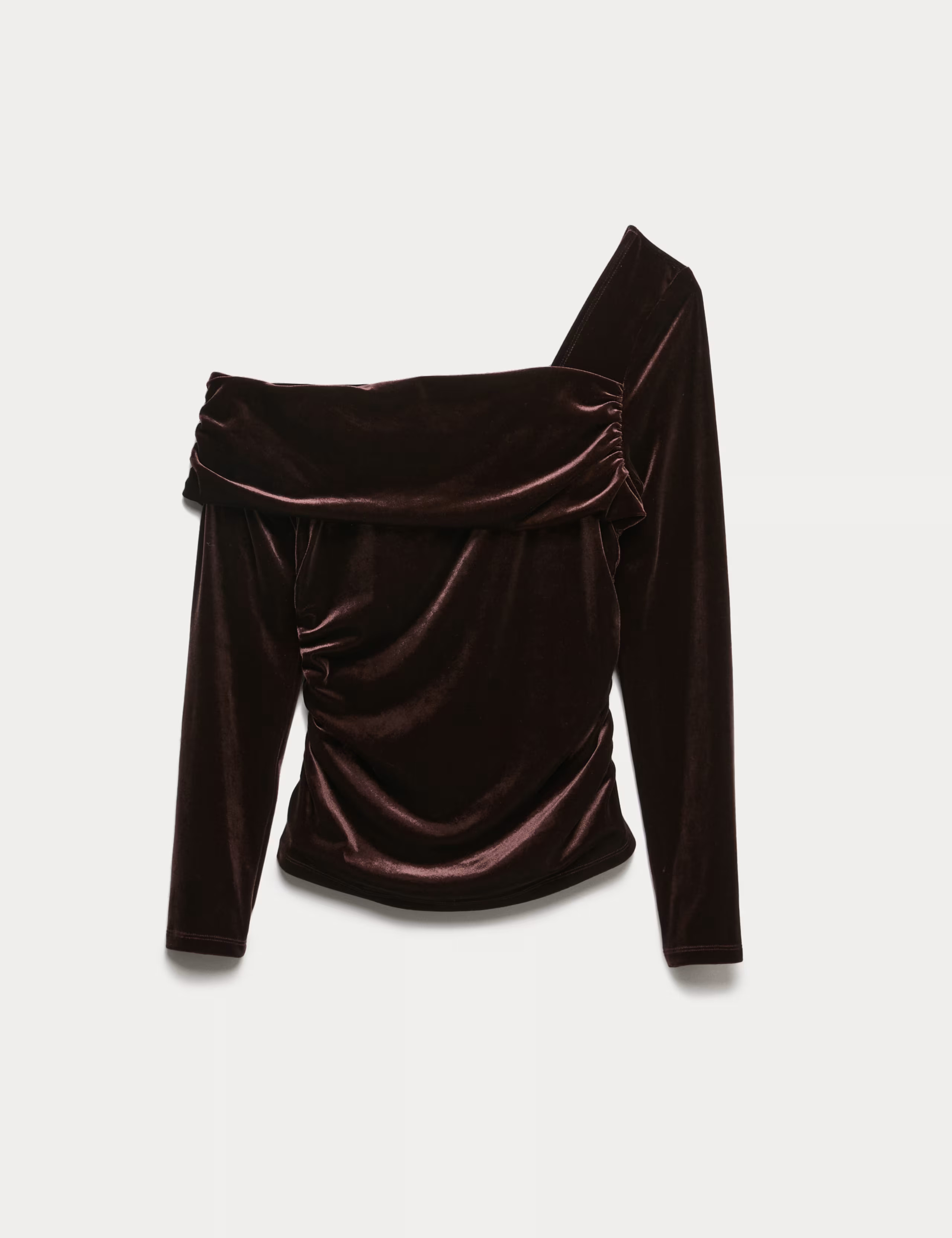 Velvet Asymmetric Neck One Shoulder Top | Marks & Spencer (UK)