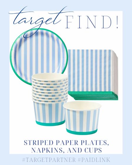 Target finds | striped party products | paper plates cups and napkins | children’s birthday | summer | spring | pool party | hosting | outdoor 

#LTKxTarget #LTKparties #LTKhome