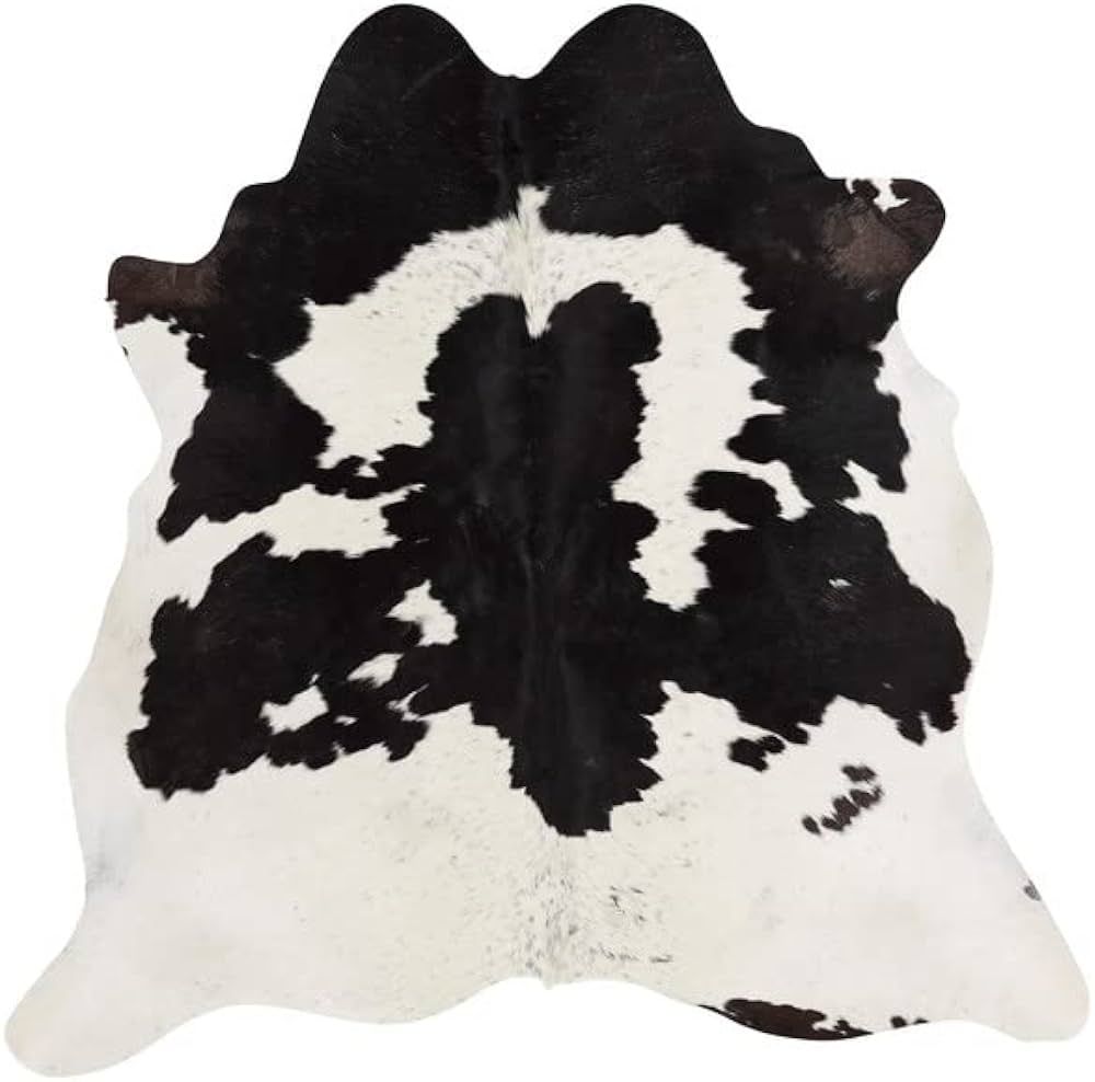 Genuine Cowhide Rug - Black & White Rug for Living Room, Bedroom & More - Authentic Cow Rug (6’... | Amazon (US)