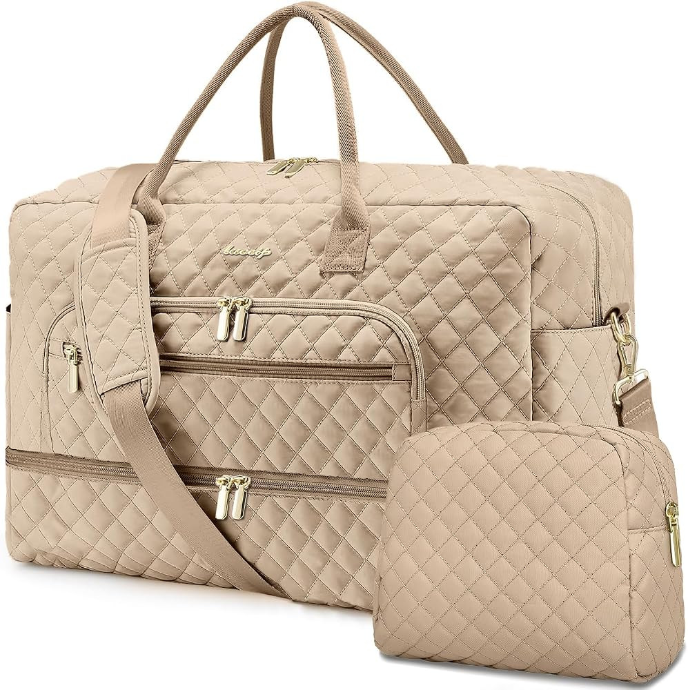 Travel Duffle Bag Weekender for Women - Carry-On Overnight Bag Personal Item Bag with Shoe Compar... | Amazon (US)