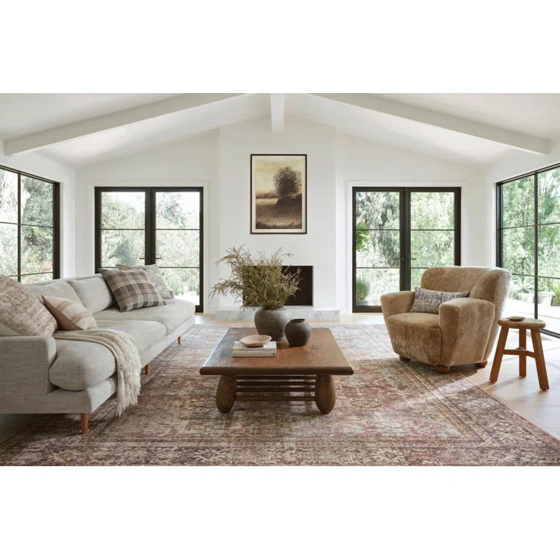 Georgie Oriental Bordeaux/Antique Area Rug | Wayfair Professional