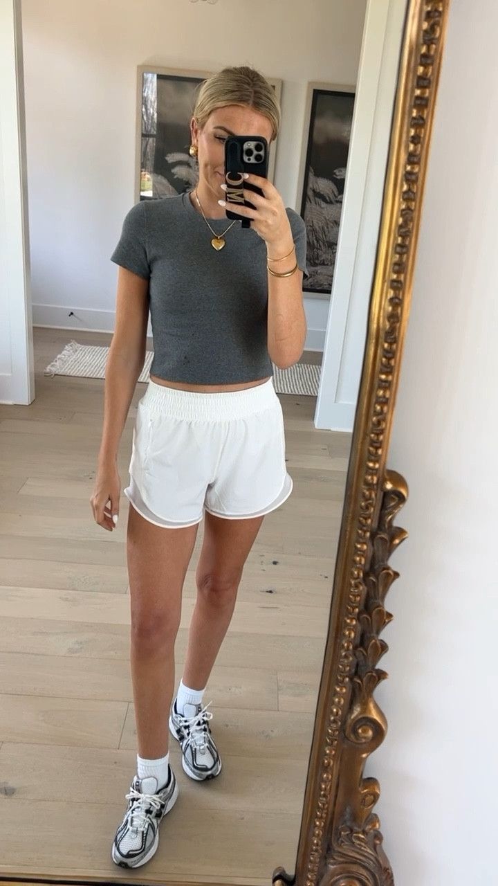 Spring summer workout athleisure wear 
Aritzia baby tee for $25!! Comes in lots of colors - fit is amazing. Wearing M
New Aritzia workout running shorts, comes with liner, doesn’t ride up in the front and fit is 👌🏻
Wearing size 4 


#LTKfindsunder100 #LTKfindsunder50 #LTKfitness