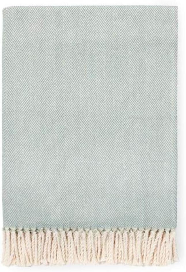 Sferra Celine Herringbone, 100% Cotton Throw Blanket - Slate Blue | Amazon (US)