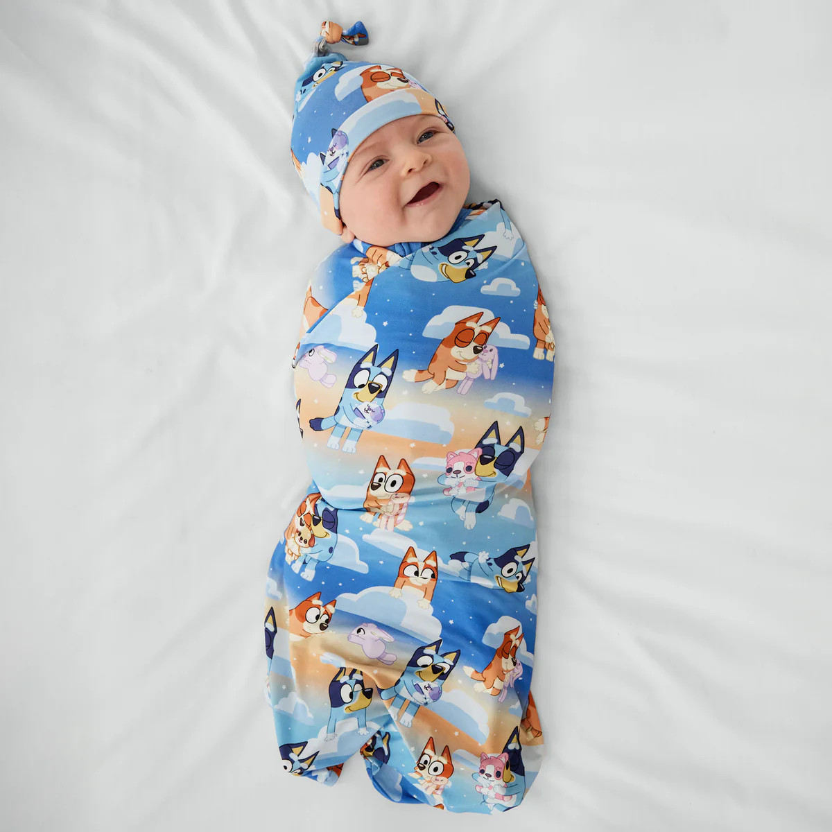 Bluey Blue Sleepytime Swaddle & Hat Set | Little Sleepies