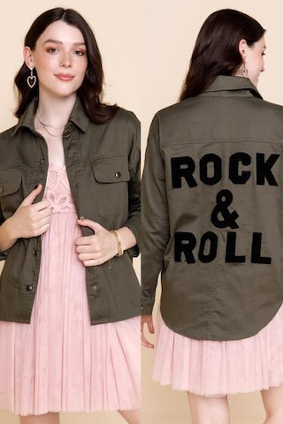 Rock and Roll Military Shacket - francesca's | Francesca's