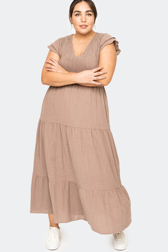 Smocked Flutter Dress | Gibson