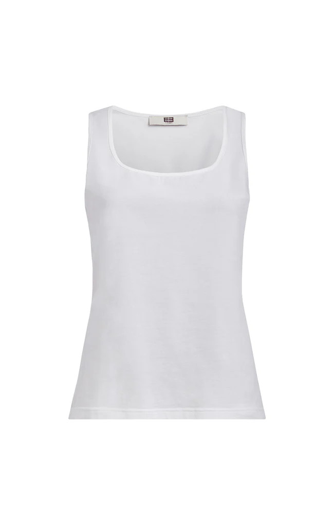Stretch Jersey Tank Top With Portrait Neck | Etcetera