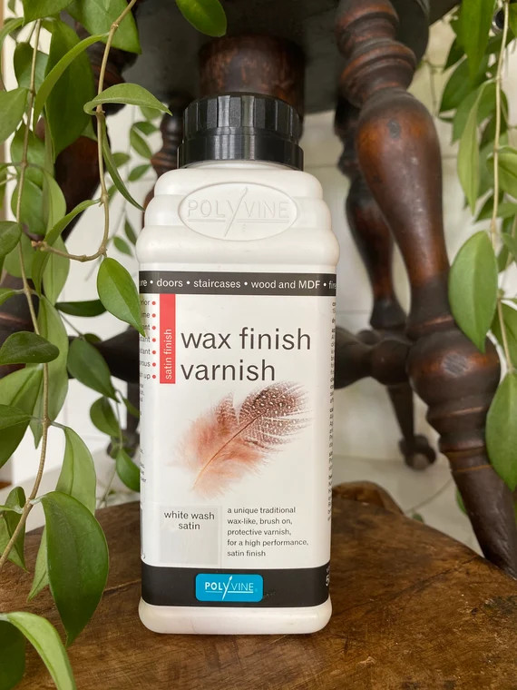 Polyvine White Wash Satin Wax Finish Varnish  -Satin Finish (Seal Chippy Milk Paint & more!) Pint | Etsy (US)
